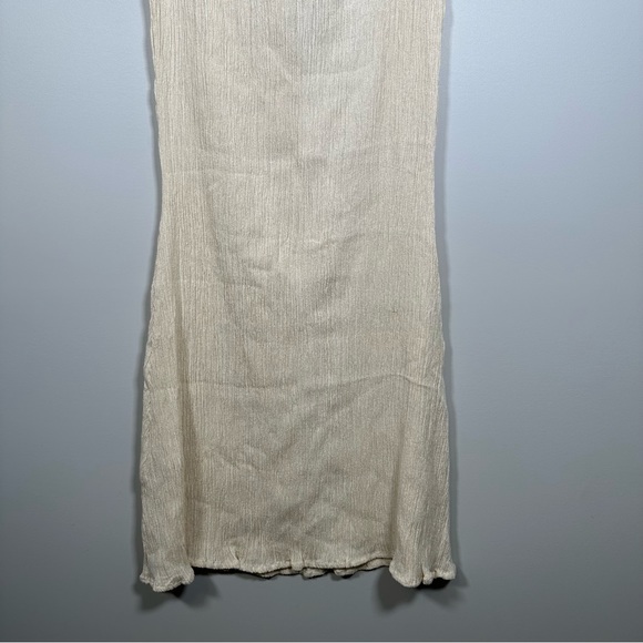 Savannah Morrow Cream Plissé Maxi Bamboo Silk Skirt Size Small - Picture 12 of 16